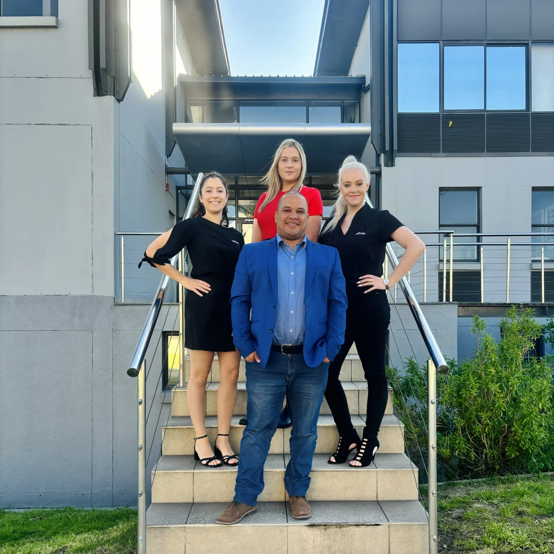 The Oxbow team outside the Oxbow offices