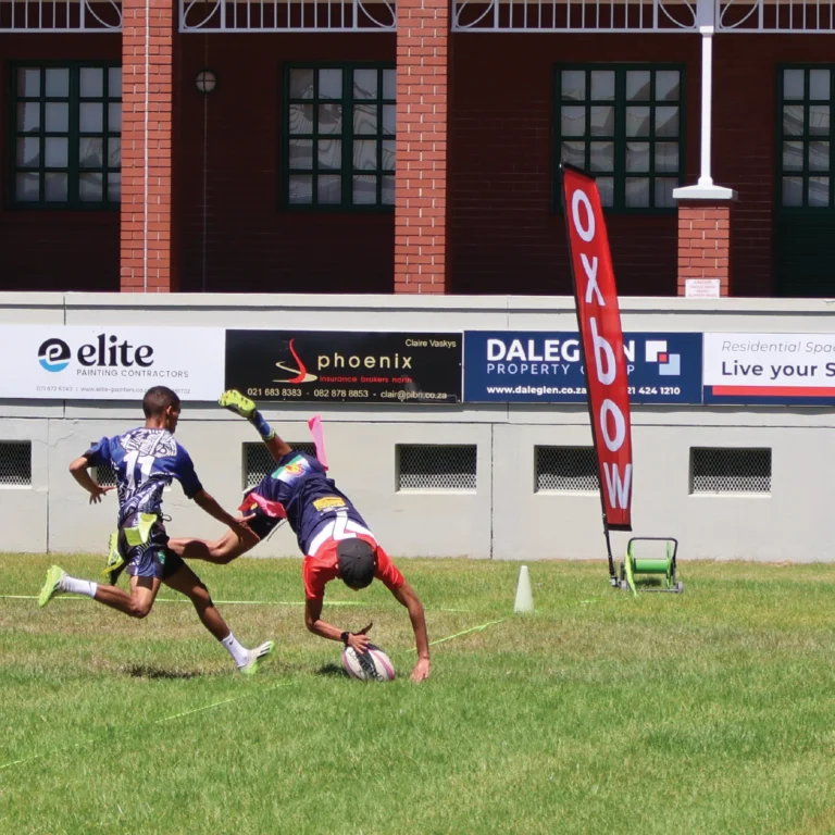 Oxbow team at a TAG Rugby coaching clinic