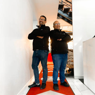 Two Oxbow team members in the office