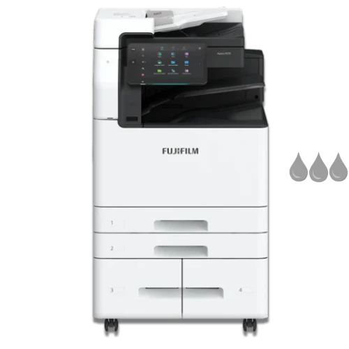 Fujifilm Apeos 4570 and 5570 A3 mono multifunction printers at 45ppm and 55ppm with 6140 sheet capacity