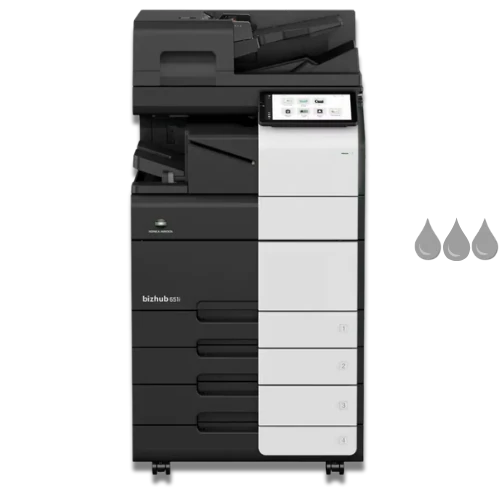 Konica Minolta bizhub 651i and 751i A3 mono printers at 65ppm and 75ppm with 6650 sheet capacity for central print rooms