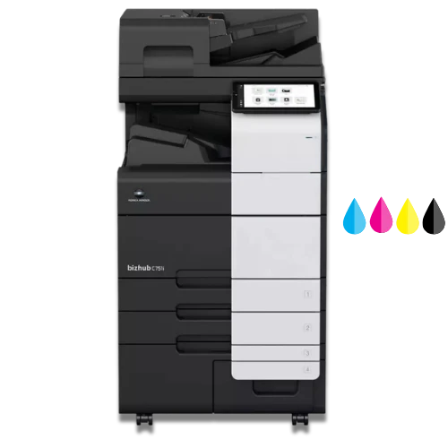 Konica Minolta bizhub C751i A3 colour multifunction printer at 75ppm for central print rooms in South Africa